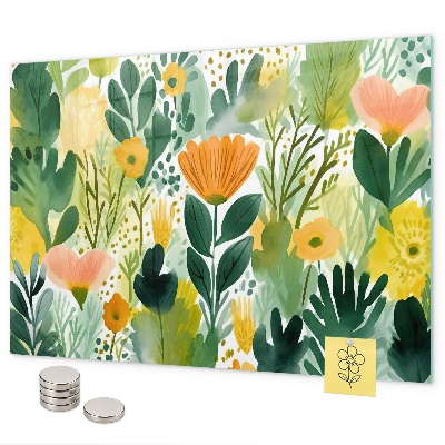 Magneetbord Aquarel bloemen