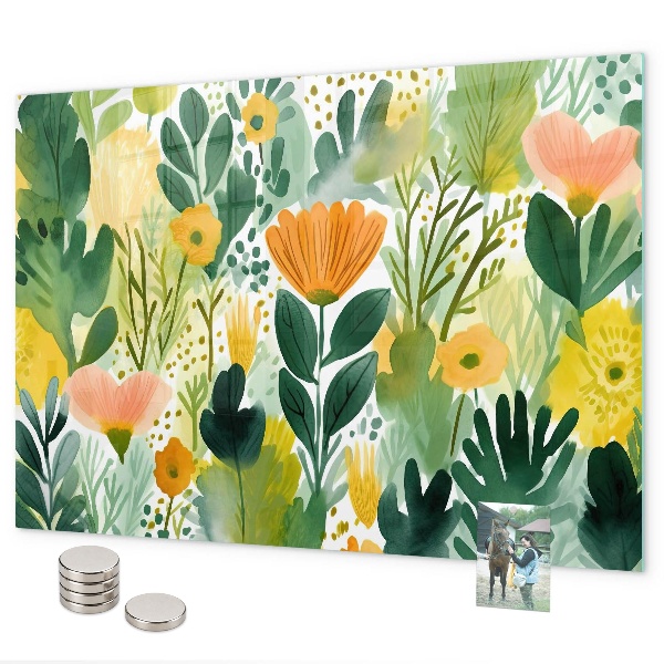 Magneetbord Aquarel bloemen