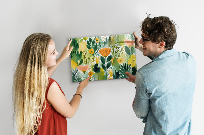 Magneetbord Aquarel bloemen