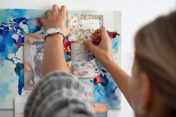 Magneetbord Geschilderde kaart