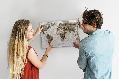 Magneetbord Oude wereldkaart