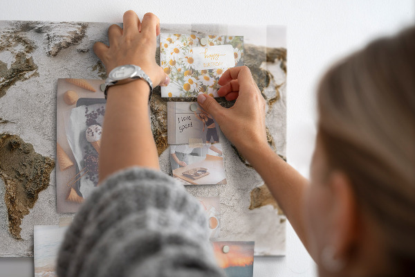 Magneetbord Oude wereldkaart