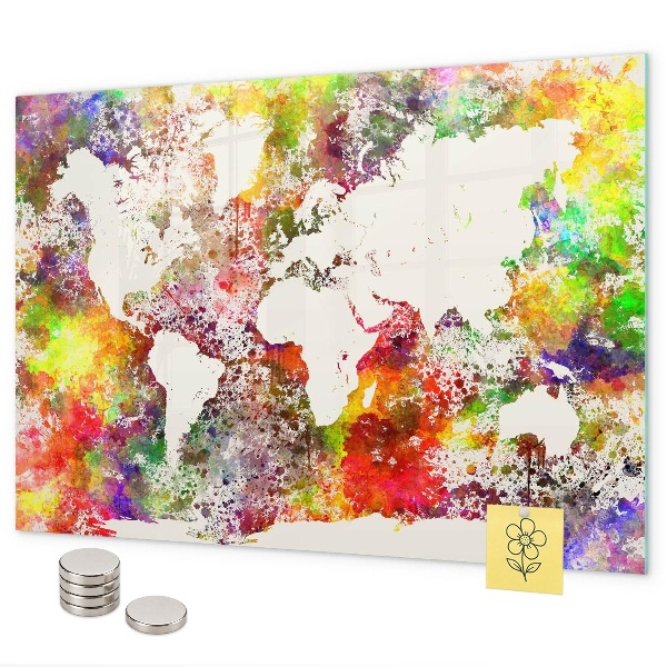 Wereldkaart in aquarel