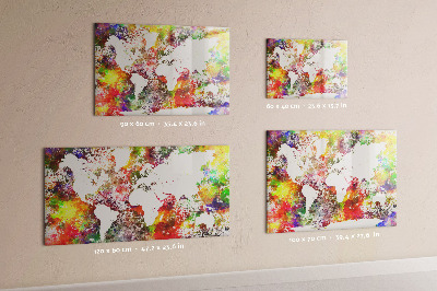 Magneetbord Wereldkaart in aquarel