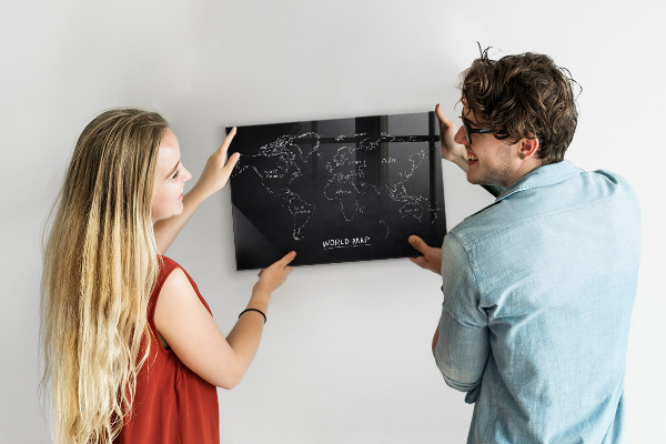 Magneetbord Landen op de wereldkaart
