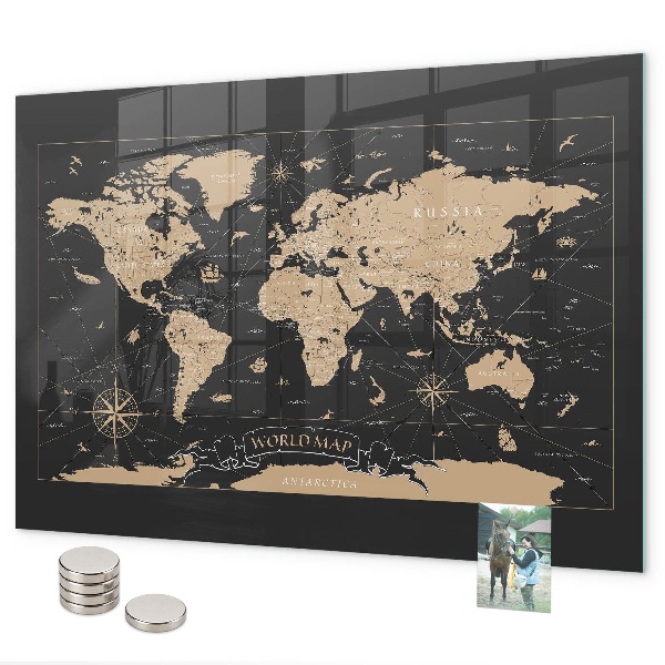 Magneetbord Oude wereldkaart