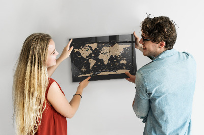 Magneetbord Oude wereldkaart