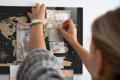 Magneetbord Oude wereldkaart