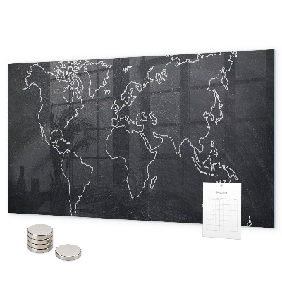 Magneetbord Overzicht van de wereldkaart