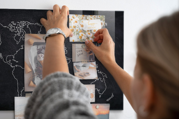 Magneetbord Overzicht van de wereldkaart