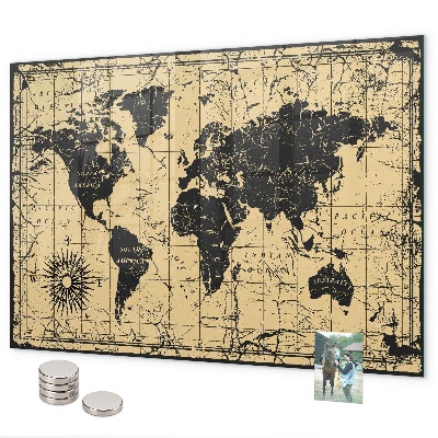 Magneetbord Oude wereldkaart