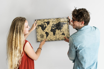 Magneetbord Oude wereldkaart