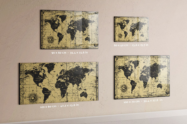 Magneetbord Oude wereldkaart