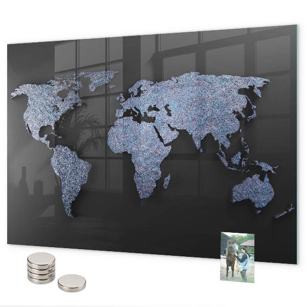 Magneetbord 3D-wereldkaart