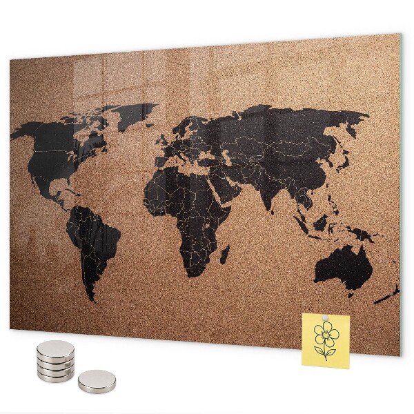 Magnetisch bord Wereldkaart