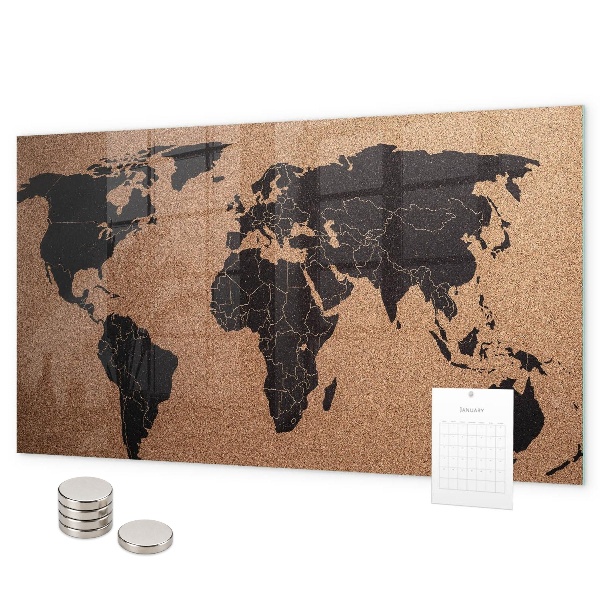 Magnetisch bord Wereldkaart