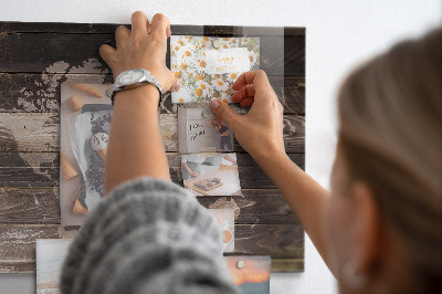 Magneetbord Wereldkaart op hout