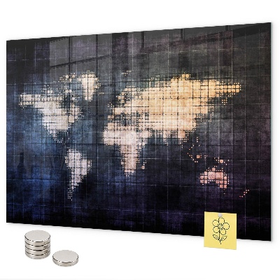 Magneetbord Abstracte wereldkaart