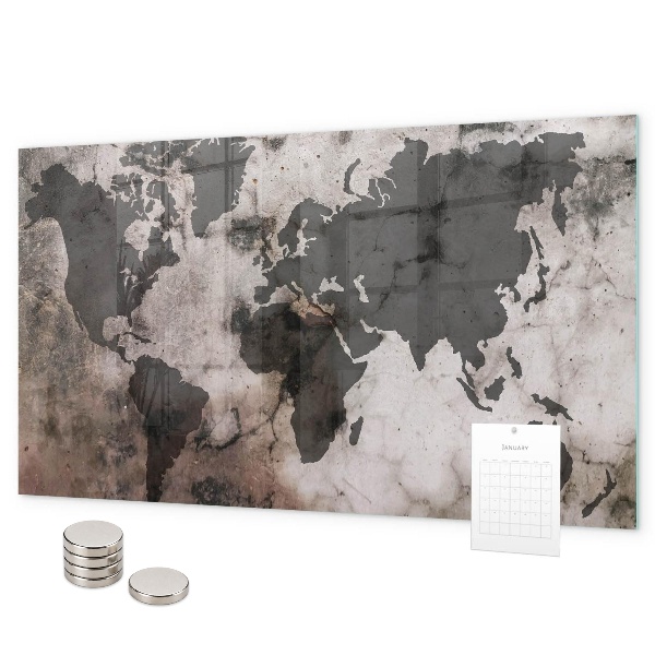 Magnetisch bord Concrete wereldkaart