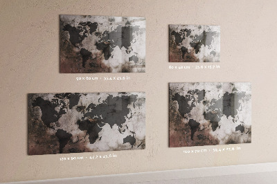 Magnetisch bord Concrete wereldkaart