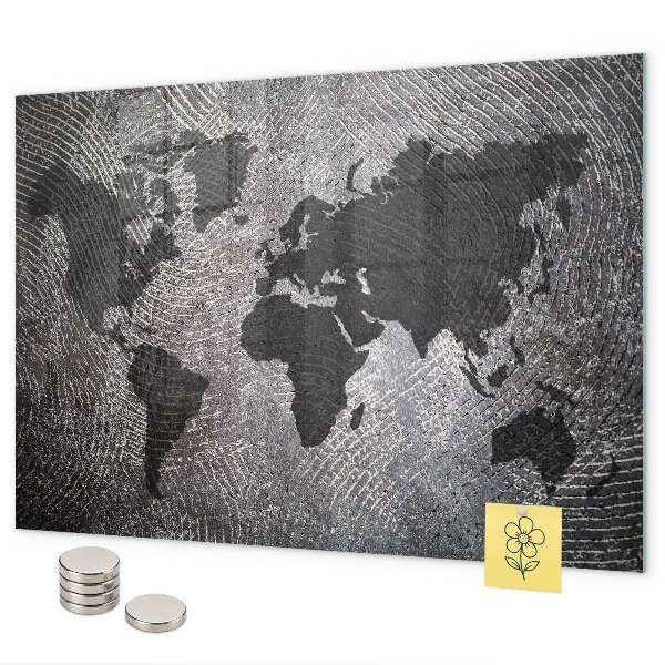 Magnetisch bord Concrete wereldkaart