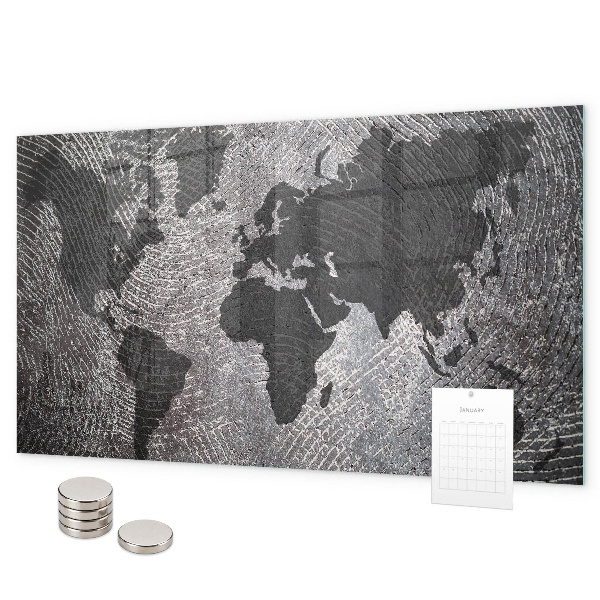 Magnetisch bord Concrete wereldkaart