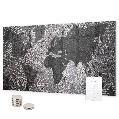 Magnetisch bord Concrete wereldkaart