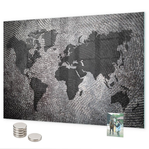 Magnetisch bord Concrete wereldkaart