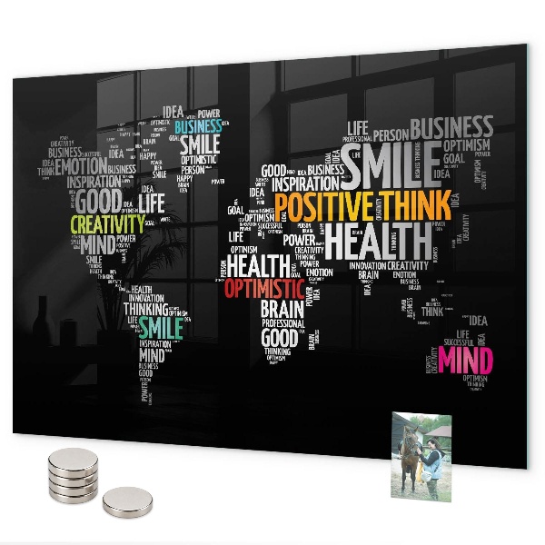 Magnetisch bord Positieve wereldkaart