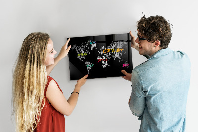 Magnetisch bord Positieve wereldkaart