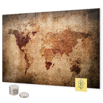 Magneetbord Oude wereldkaart
