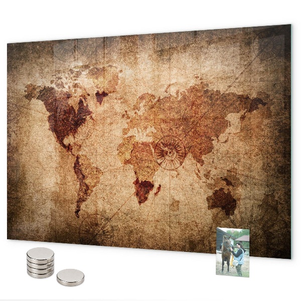 Magneetbord Oude wereldkaart