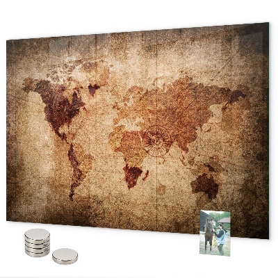 Magneetbord Oude wereldkaart