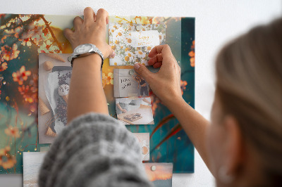 Magneetbord Lentebloemen
