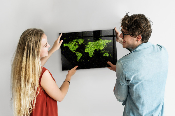 Magneetbord Wereldkaart
