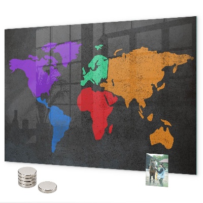 Magnetisch bord Wereldkaart