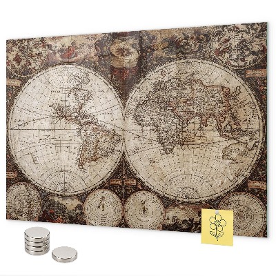 Magneetbord Oude wereldkaart