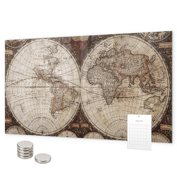 Magneetbord Oude wereldkaart