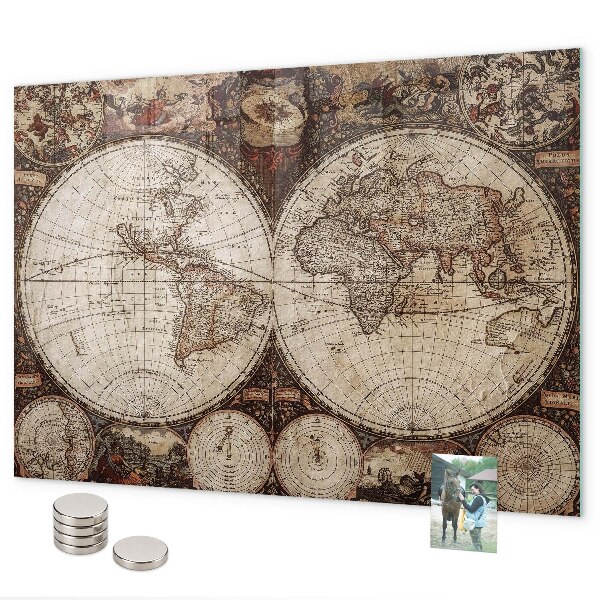 Magneetbord Oude wereldkaart