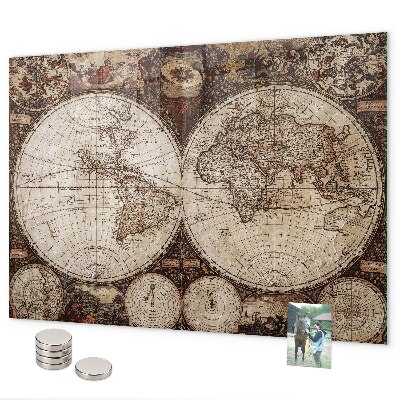 Magneetbord Oude wereldkaart