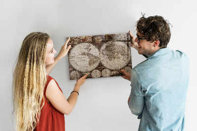 Magneetbord Oude wereldkaart