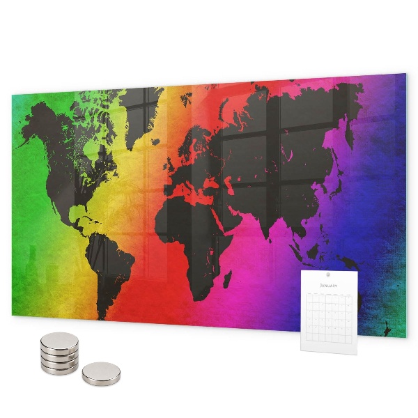 Magnetisch bord Wereldkaart