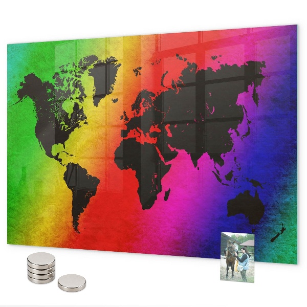 Magnetisch bord Wereldkaart
