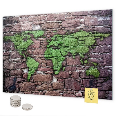 Magneetbord Brick wereldkaart
