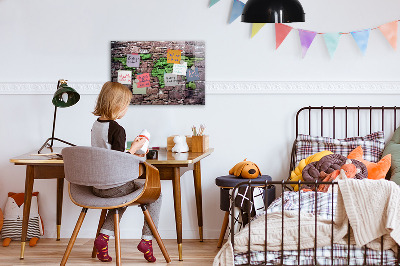 Magneetbord Brick wereldkaart