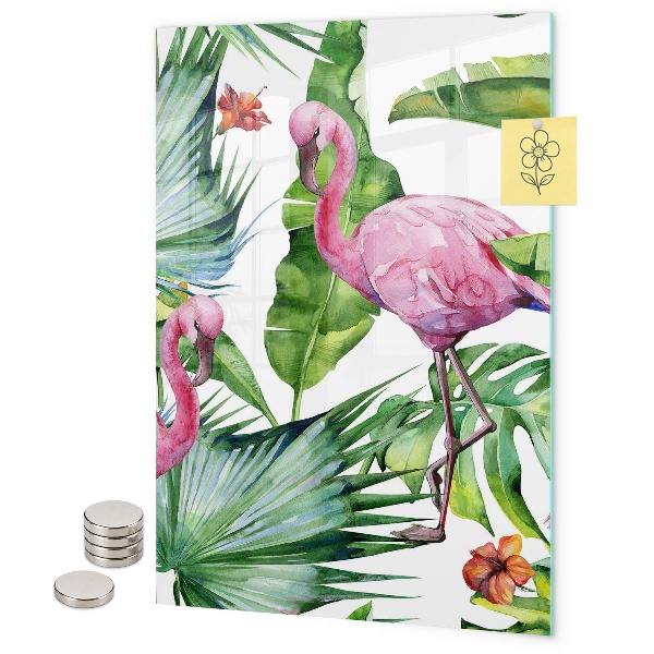 Magneet bord Tropische flamingo-bladeren