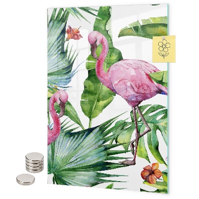 Magneet bord Tropische flamingo-bladeren