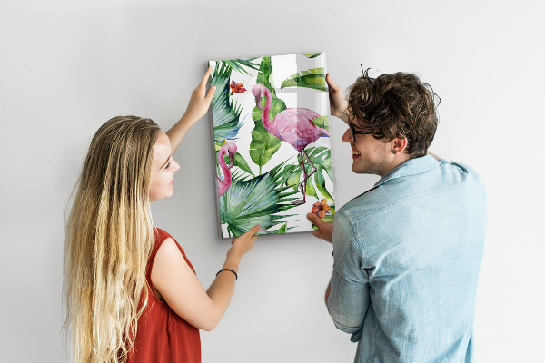 Magneet bord Tropische flamingo-bladeren