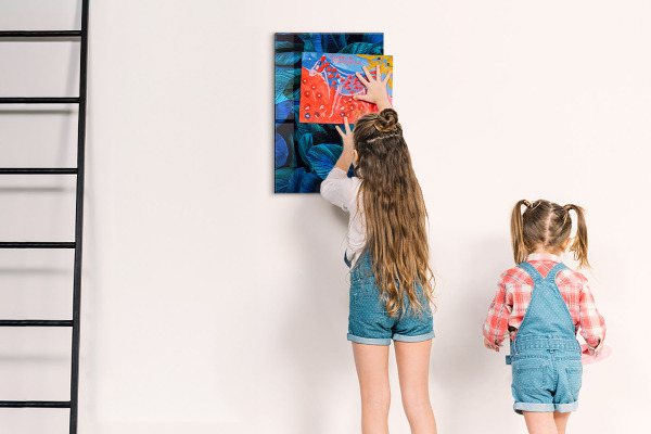 Magnet board Blauwe exotische bladeren