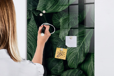 Memobord van glas met print inclusief neodymium magneten Groen bord voor notities en foto's
